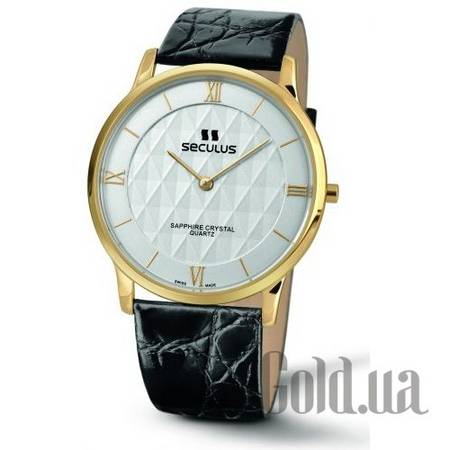 Швейцарские часы 4455.1.106 white, pvd, black leather