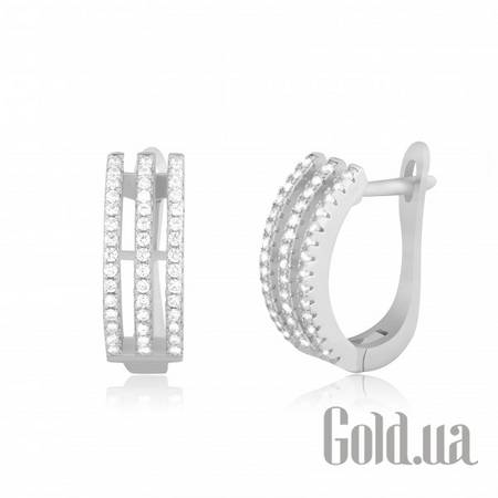 Серьги Серебряные серьги с куб. циркониями