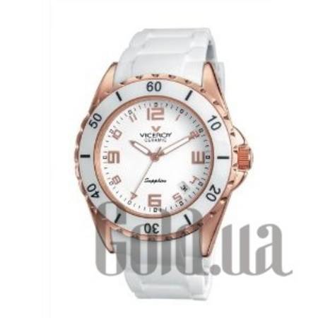 Женские часы White ceramic Date Rubber Watch 47564-95