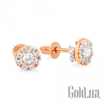 Серьги-гвоздики Золотые серьги с куб. циркониями