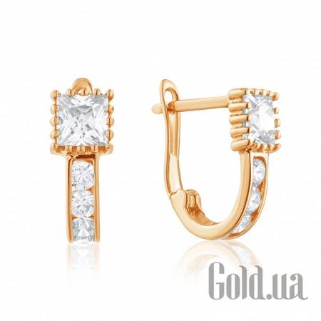 Серьги Золотые серьги с куб. циркониями