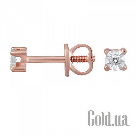 Серьги-гвоздики Золотые серьги с бриллиантами
