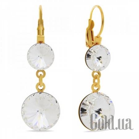 Серьги с подвесками Серьги с кристаллами Swarovski в позолоте