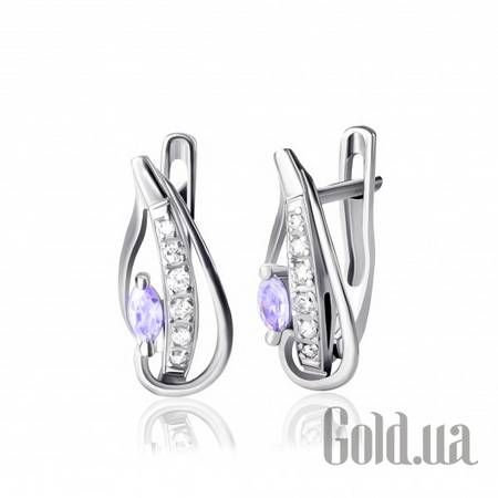 Серьги Серебряные серьги с куб. циркониями
