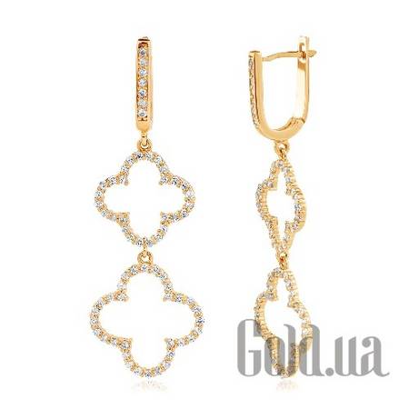 Серьги с подвесками Золотые серьги с куб. циркониями