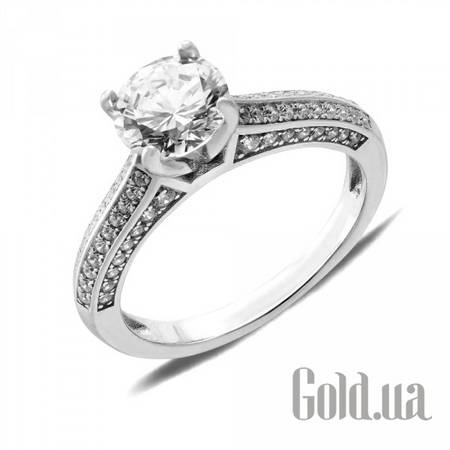 Кольцо Серебряное кольцо с куб. циркониями, 17.5