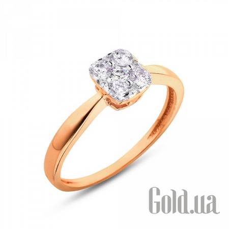 Кольцо Золотое кольцо с куб. циркониями, 16