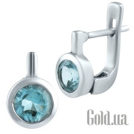 Серьги Серебряные серьги с топазами