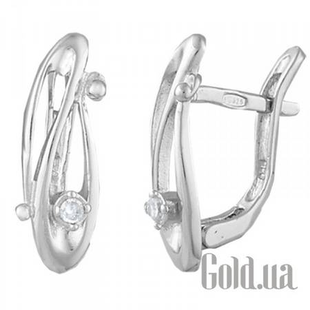 Серьги Серебряные серьги с куб. циркониями