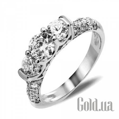 Кольцо Серебряное кольцо с куб. циркониями, 18