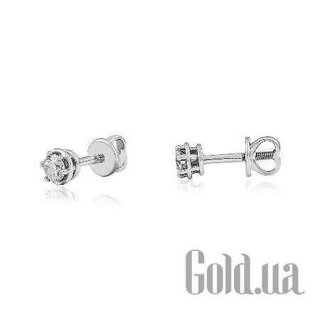 Серьги-гвоздики Золотые серьги  с кристаллами 