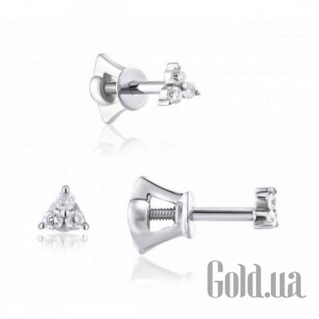 Серьги-гвоздики Золотые серьги с бриллиантами
