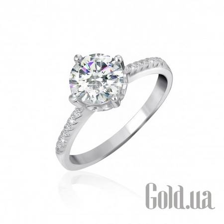 Кольцо Серебряное кольцо с куб. циркониями, 17.5