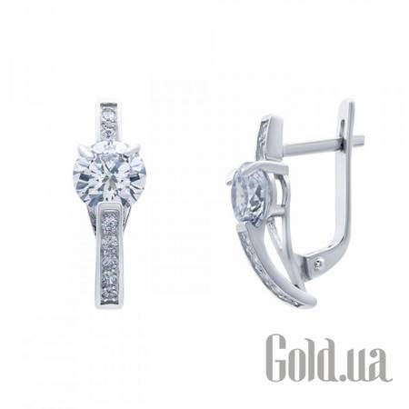 Серьги Серебряные серьги с куб. циркониями