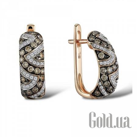 Серьги Золотые серьги с бриллиантами