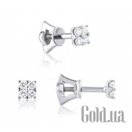 Серьги-гвоздики Золотые серьги с бриллиантами