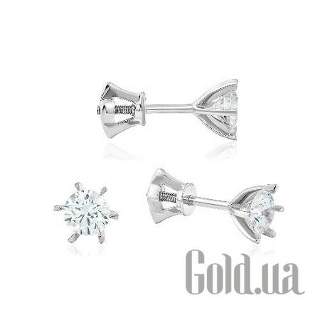 Серьги-гвоздики Золотые серьги с кристаллами 