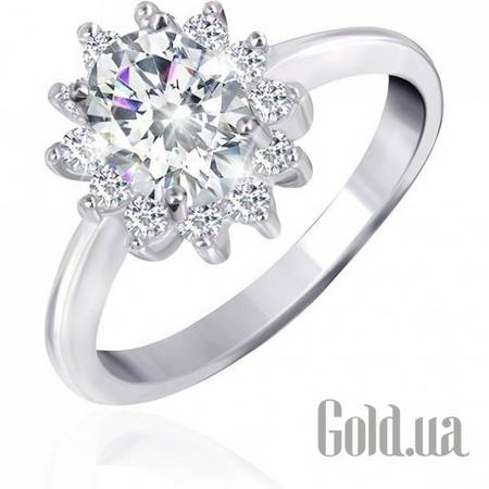 Кольцо Серебряное кольцо с  куб. циркониями, 18.5