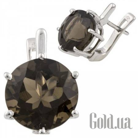 Серьги Серебряные серьги с раухтопазами