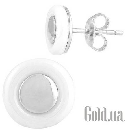 Серьги-гвоздики Серебряные серьги с керамикой