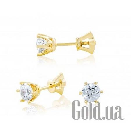 Серьги-гвоздики Золотые серьги с циркониями Swarovski Zirconia