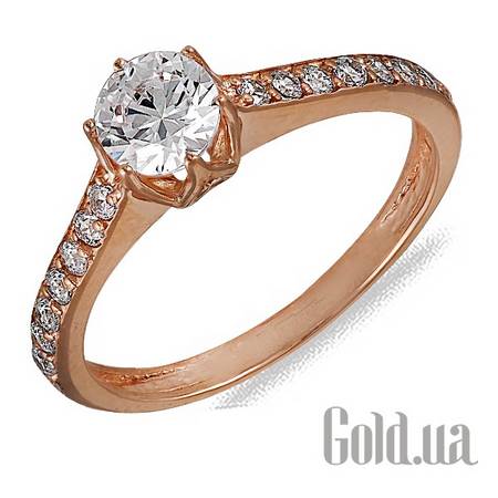 Кольцо Золотое кольцо с куб. циркониями, 16.5