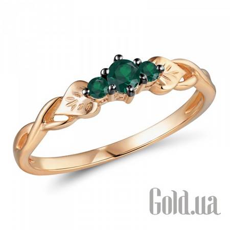 Кольцо Золотое кольцо с изумрудами, 17.5