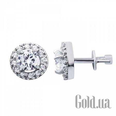 Серьги-гвоздики Серебряные серьги с куб. циркониями